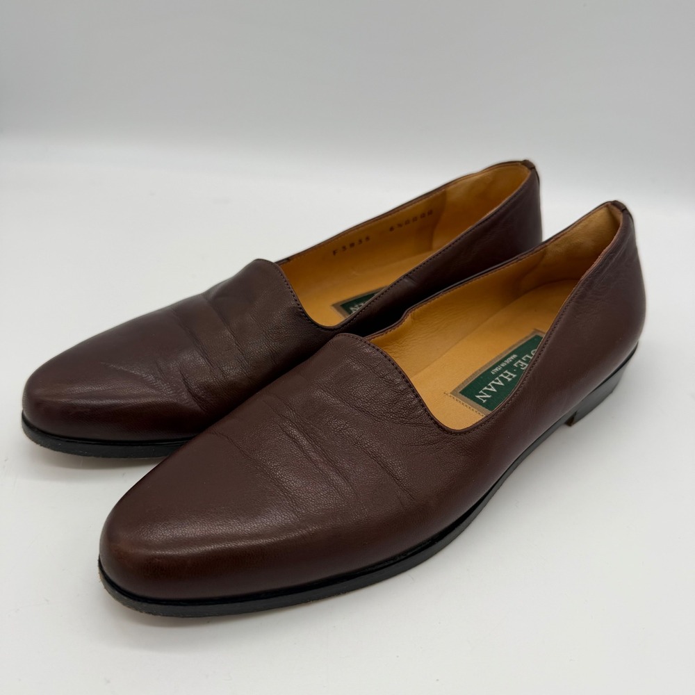 Vintage Cole Haan Italian Leather Loafers Brown Slip On Flats 6.5 AAAA F3835